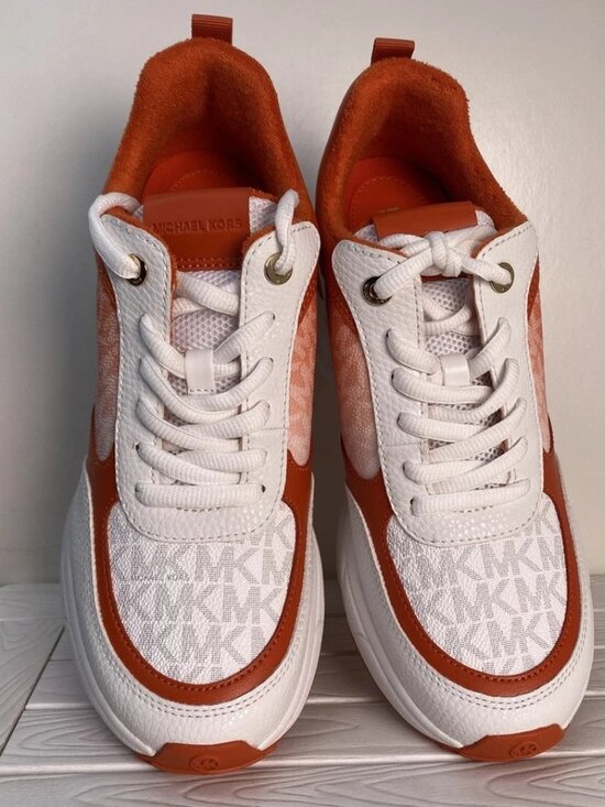 Michael Kors Shoes - Michael Kors Katrina Womens Size 8.5 Ember Ombre Leather Wedge Trainer Sneaker
